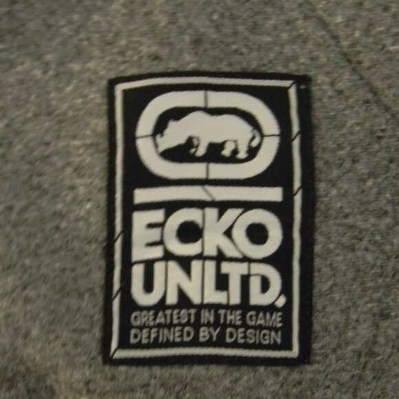 NWT ECKO UNLTD. RHINO LOGO AUTHENTIC MEN'S GRAY PULLOVER HOODIE SWEATSHIRT - Picture 3 of 6